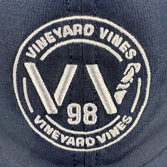 Vineyard Vines "VV 98" Navy Blue Performance Baseball Cap Adjustable Sailing Hat - Picture 1 of 8